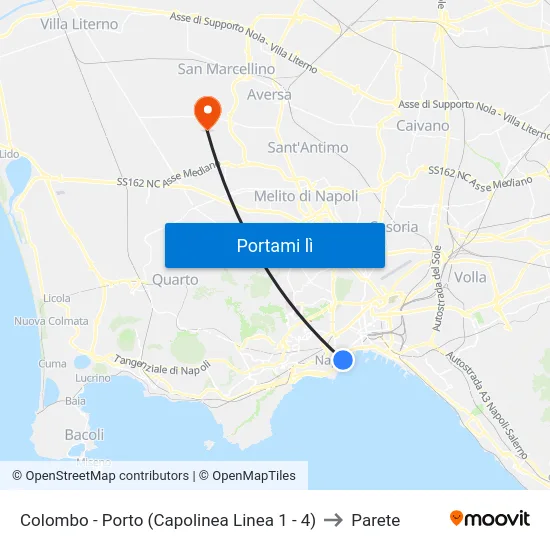 Colombo - Porto (Capolinea Linea 1 - 4) to Parete map