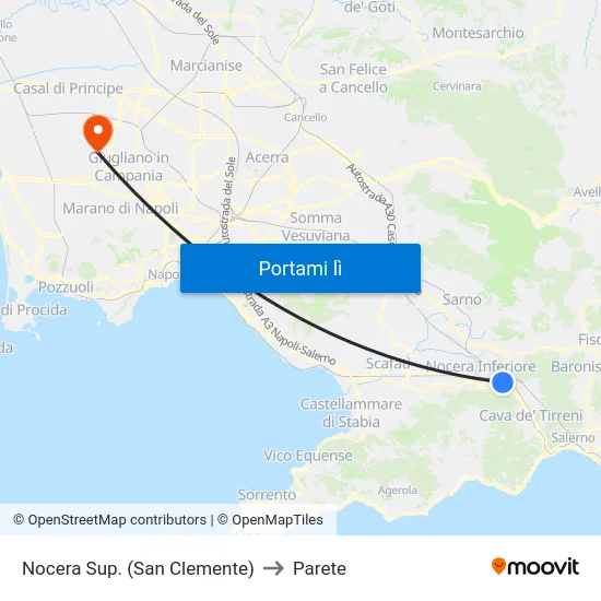 Nocera Sup. (San Clemente) to Parete map