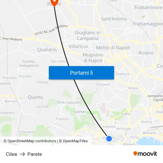 Cilea to Parete map