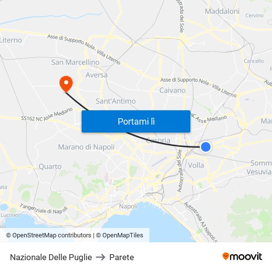 Nazionale Delle Puglie to Parete map