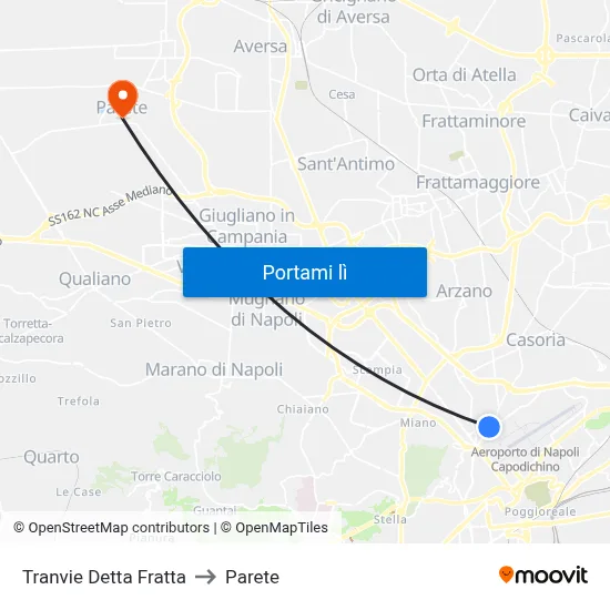 Tranvie Detta Fratta to Parete map