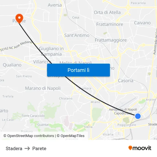 Stadera to Parete map