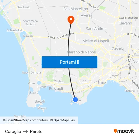 Coroglio to Parete map