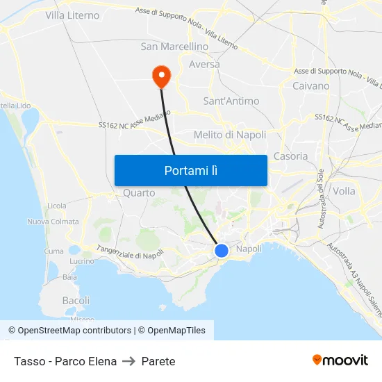 Tasso - Parco Elena to Parete map