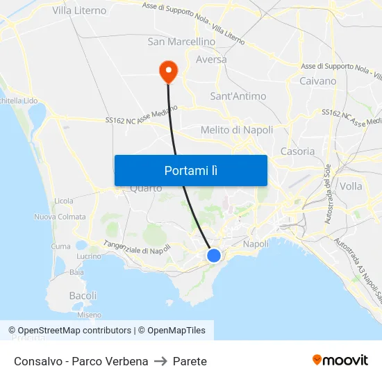 Consalvo - Parco Verbena to Parete map