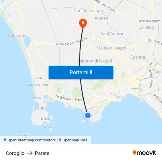 Coroglio to Parete map