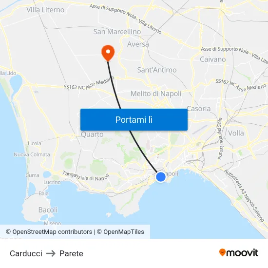 Carducci to Parete map