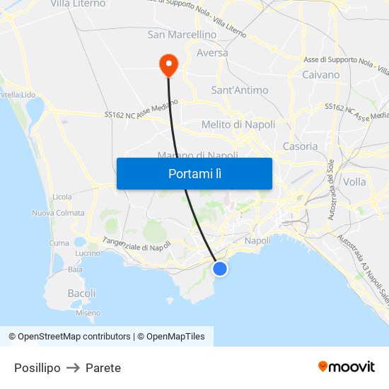 Posillipo to Parete map