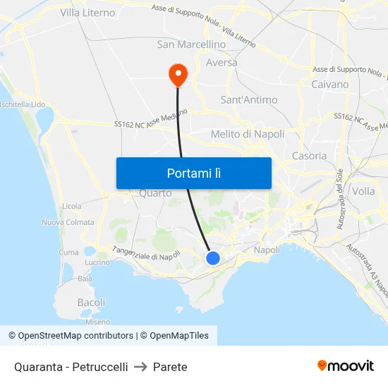 Quaranta - Petruccelli to Parete map