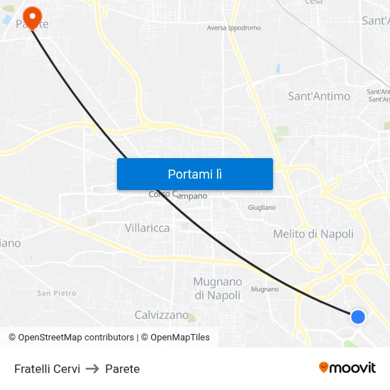 Fratelli Cervi to Parete map