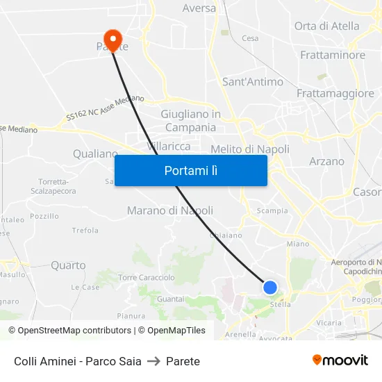 Colli Aminei - Parco Saia to Parete map