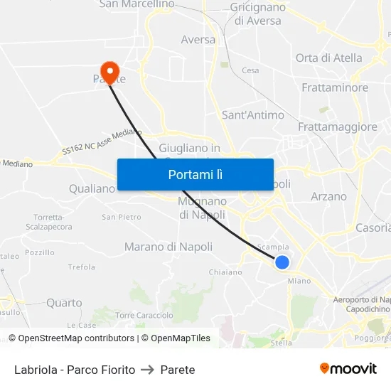 Labriola - Parco Fiorito to Parete map