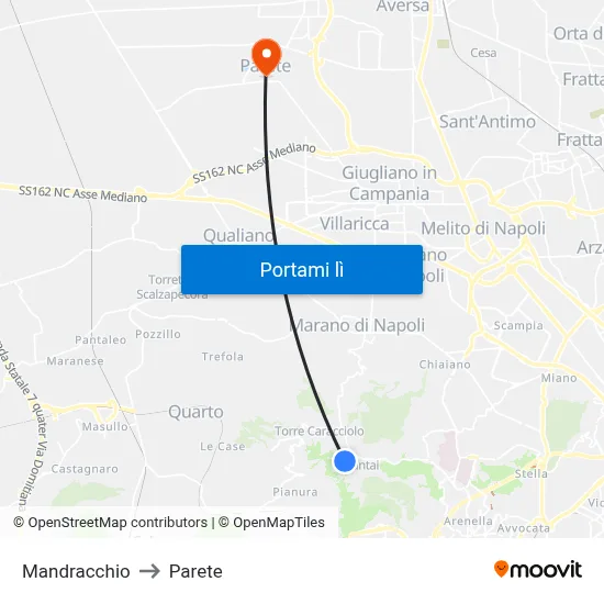 Mandracchio to Parete map