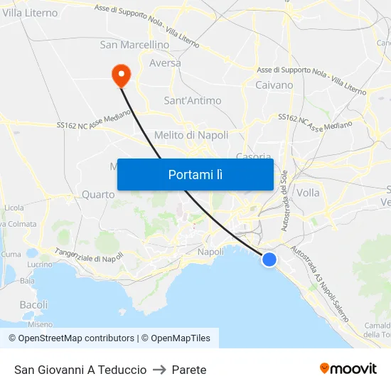San Giovanni A Teduccio to Parete map