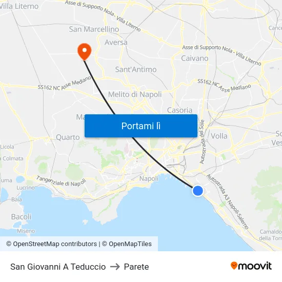 San Giovanni A Teduccio to Parete map