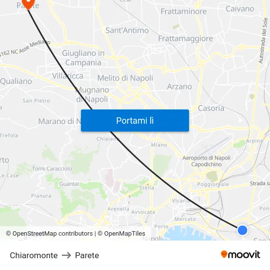 Chiaromonte to Parete map