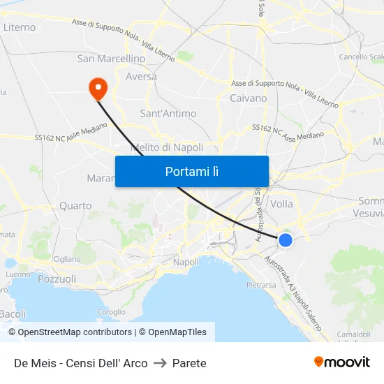 De Meis - Censi Dell' Arco to Parete map