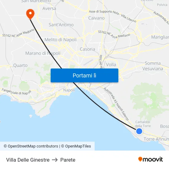 Villa Delle Ginestre to Parete map