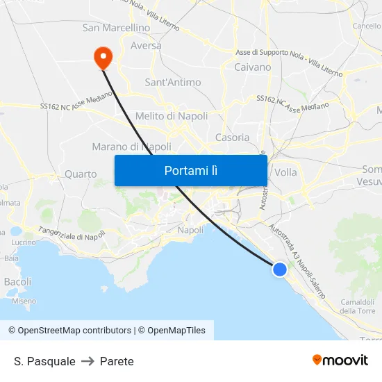 S. Pasquale to Parete map