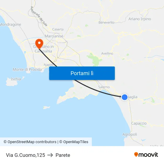 Via G.Cuomo,125 to Parete map