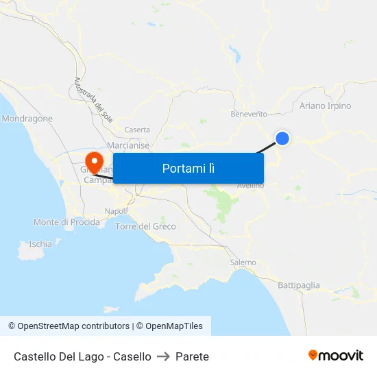 Castello Del Lago - Casello to Parete map