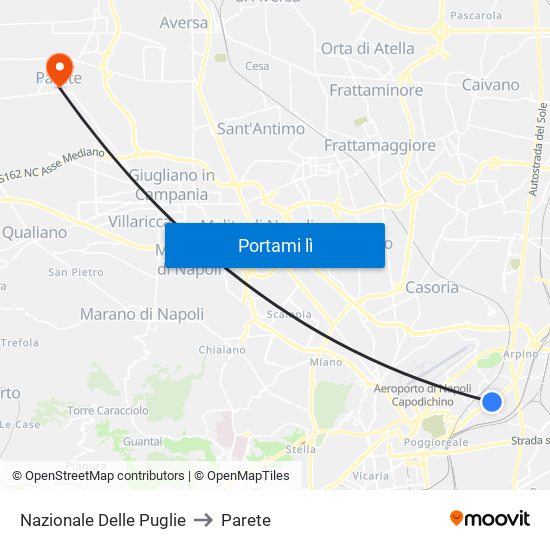 Nazionale Delle Puglie to Parete map