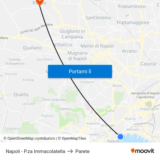 Napoli - P.za Immacolatella to Parete map