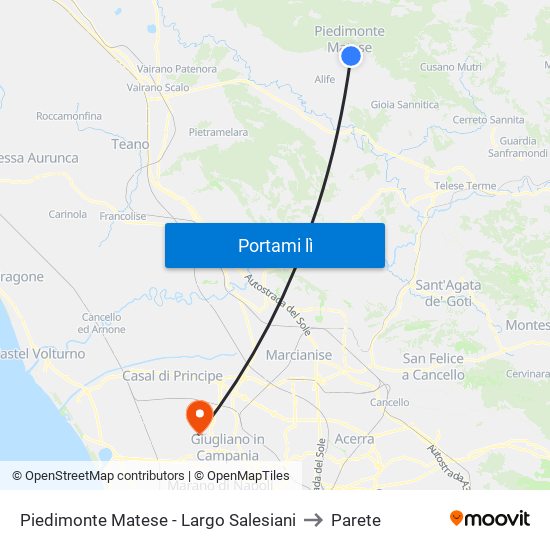 Piedimonte Matese - Largo Salesiani to Parete map