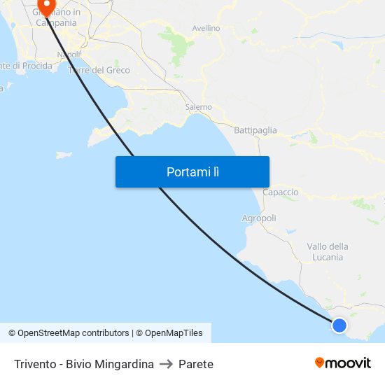 Trivento - Bivio Mingardina to Parete map