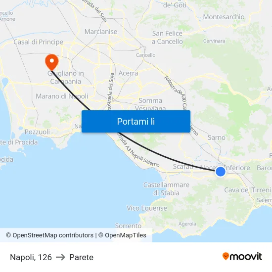 Napoli, 126 to Parete map