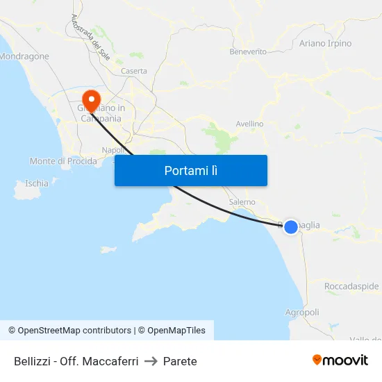 Bellizzi - Off. Maccaferri to Parete map