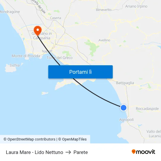Laura Mare - Lido Nettuno to Parete map