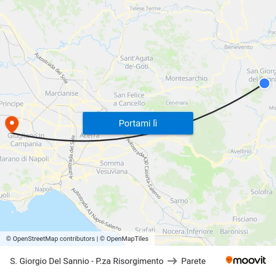 S. Giorgio Del Sannio - P.za Risorgimento to Parete map