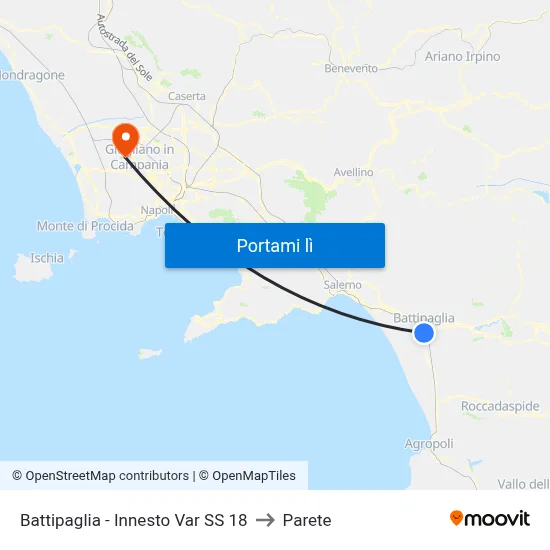 Battipaglia - Innesto Var SS 18 to Parete map