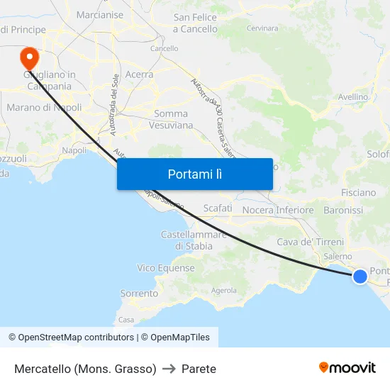 Mercatello (Mons. Grasso) to Parete map
