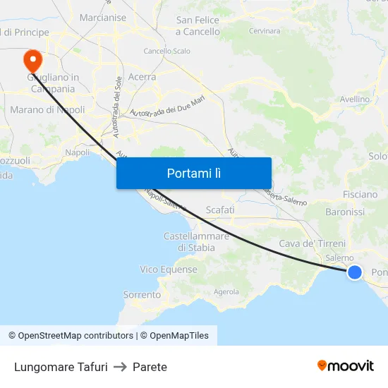 Lungomare Tafuri to Parete map