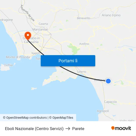 Eboli Nazionale (Centro Servizi) to Parete map