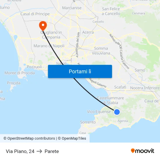 Via Piano, 24 to Parete map