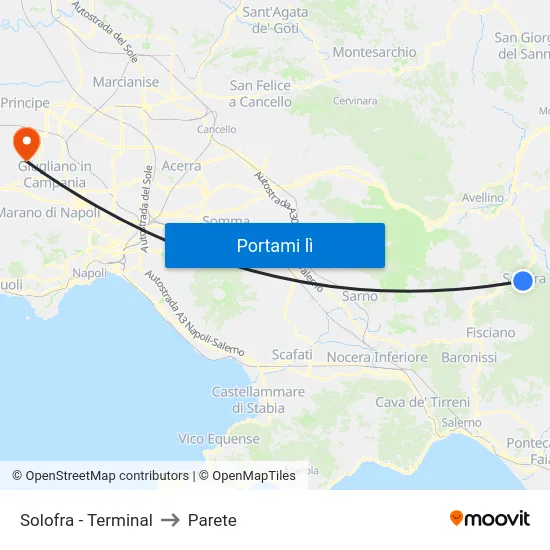 Solofra - Terminal to Parete map