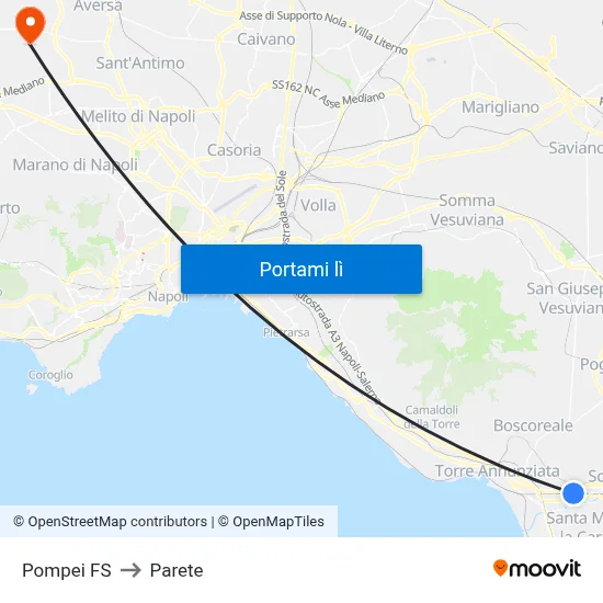 Pompei FS to Parete map
