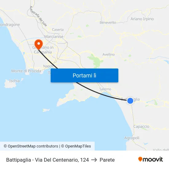 Battipaglia - Via Del Centenario, 124 to Parete map