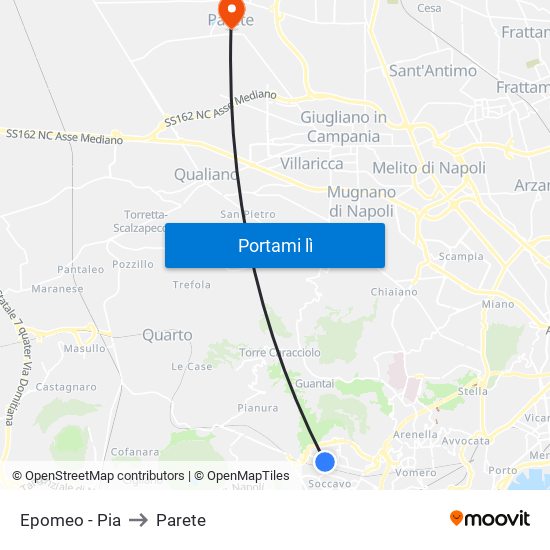 Epomeo - Pia to Parete map