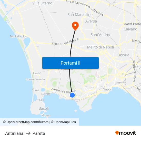 Antiniana to Parete map