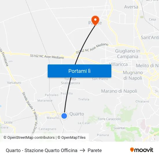 Quarto - Stazione Quarto Officina to Parete map