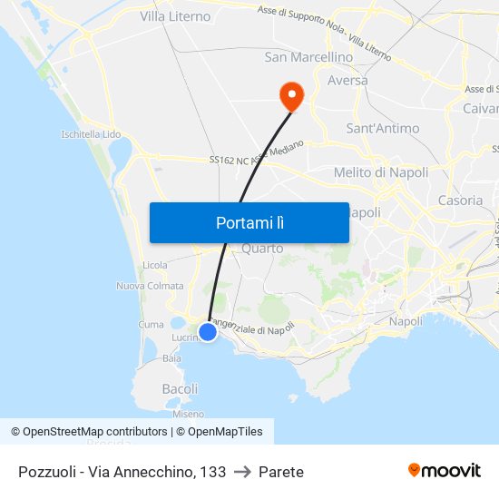 Pozzuoli - Via Annecchino, 133 to Parete map
