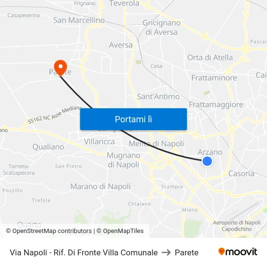 Via Napoli - Rif. Di Fronte Villa Comunale to Parete map