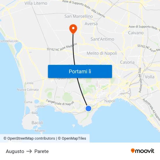 Augusto to Parete map