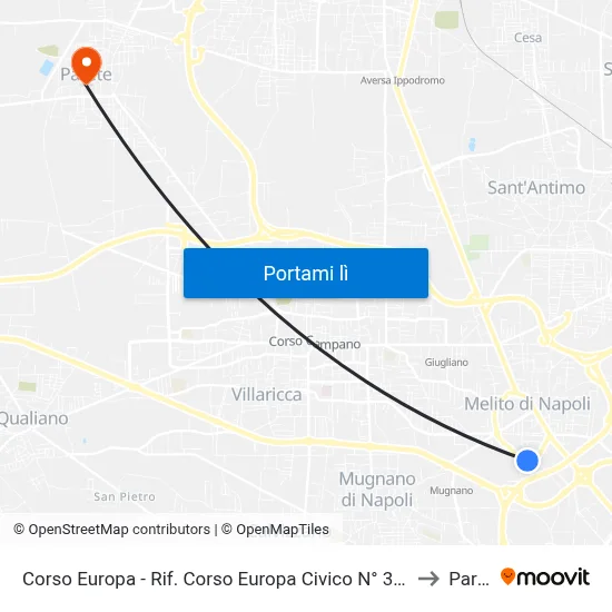 Corso Europa - Rif. Corso Europa Civico N° 374 Parco G. B. to Parete map