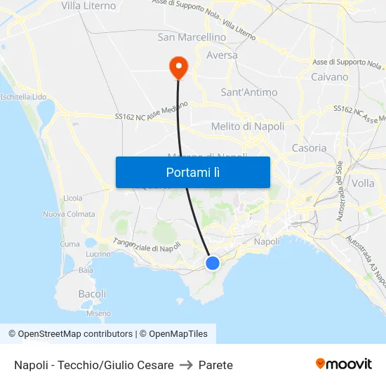 Napoli - Tecchio/Giulio Cesare to Parete map