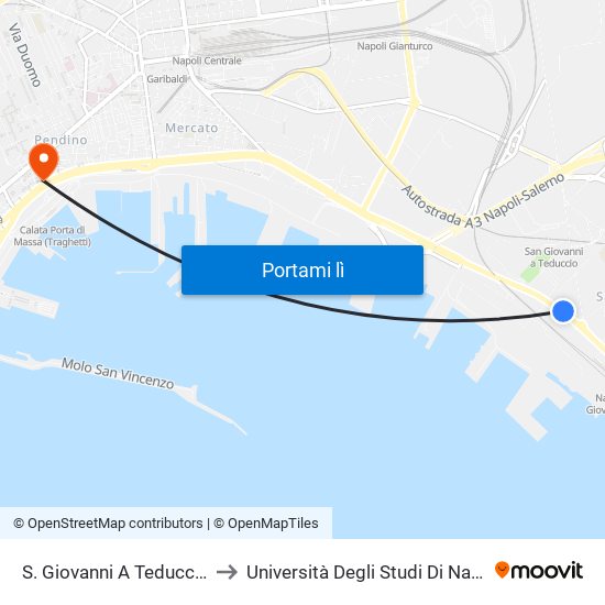 S. Giovanni A Teduccio - Tartarone to Università Degli Studi Di Napoli ""L'Orientale"" map